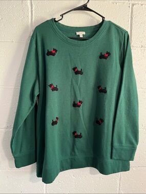 Talbots Scottie Dog Embroidered Sweatshirt- 1 X